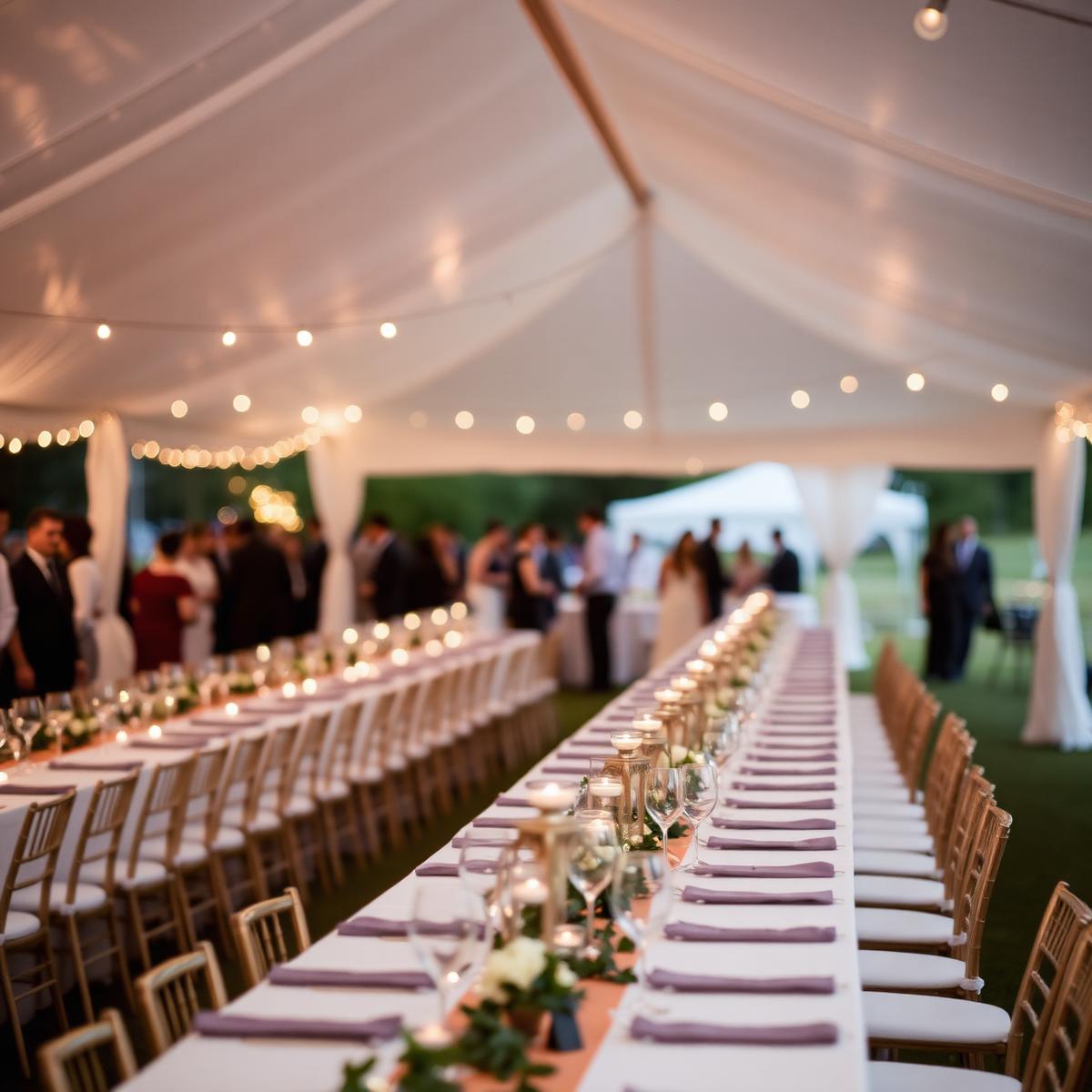 Wedding tent reception
