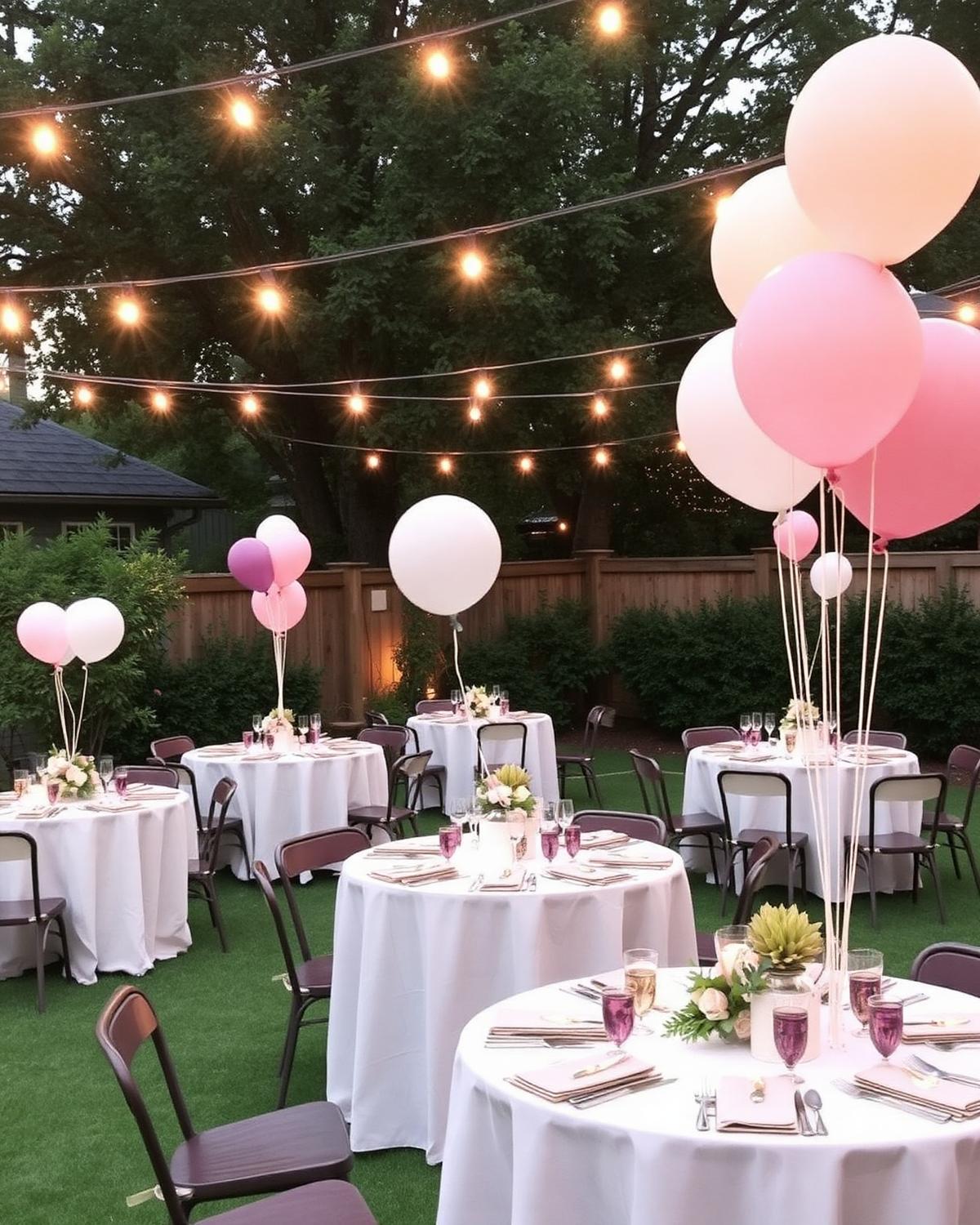 Backyard birthday setup